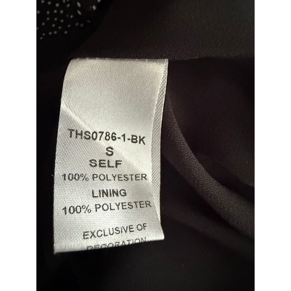 THML Black Polka Dot Pleated Halter Mini Dress Small Missing Button - Picture 7 of 10